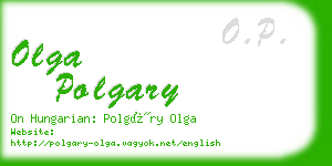 olga polgary business card